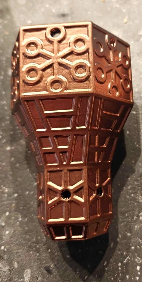 Art Deco topper in bright polished copper