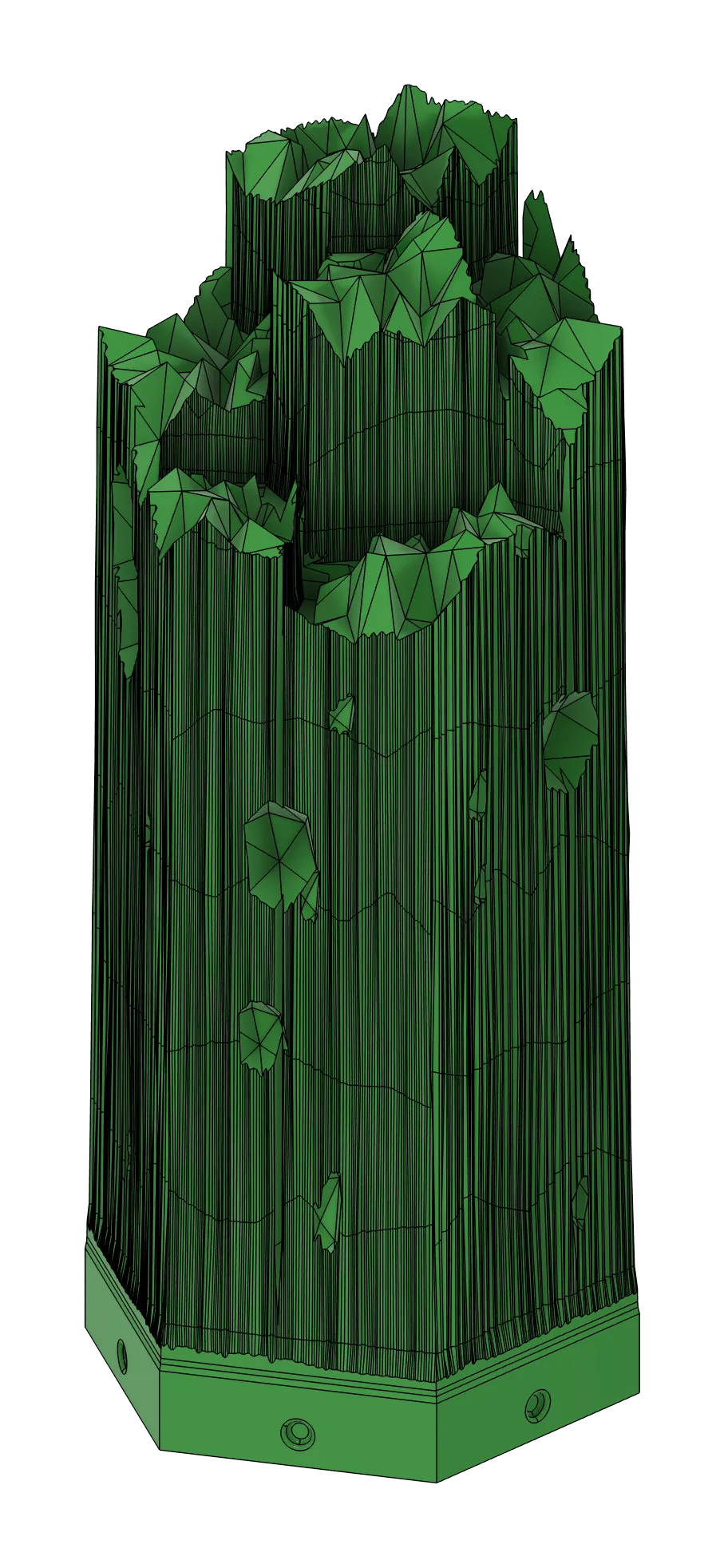 Render of the Ancient crystal, a rough column with a jagged top