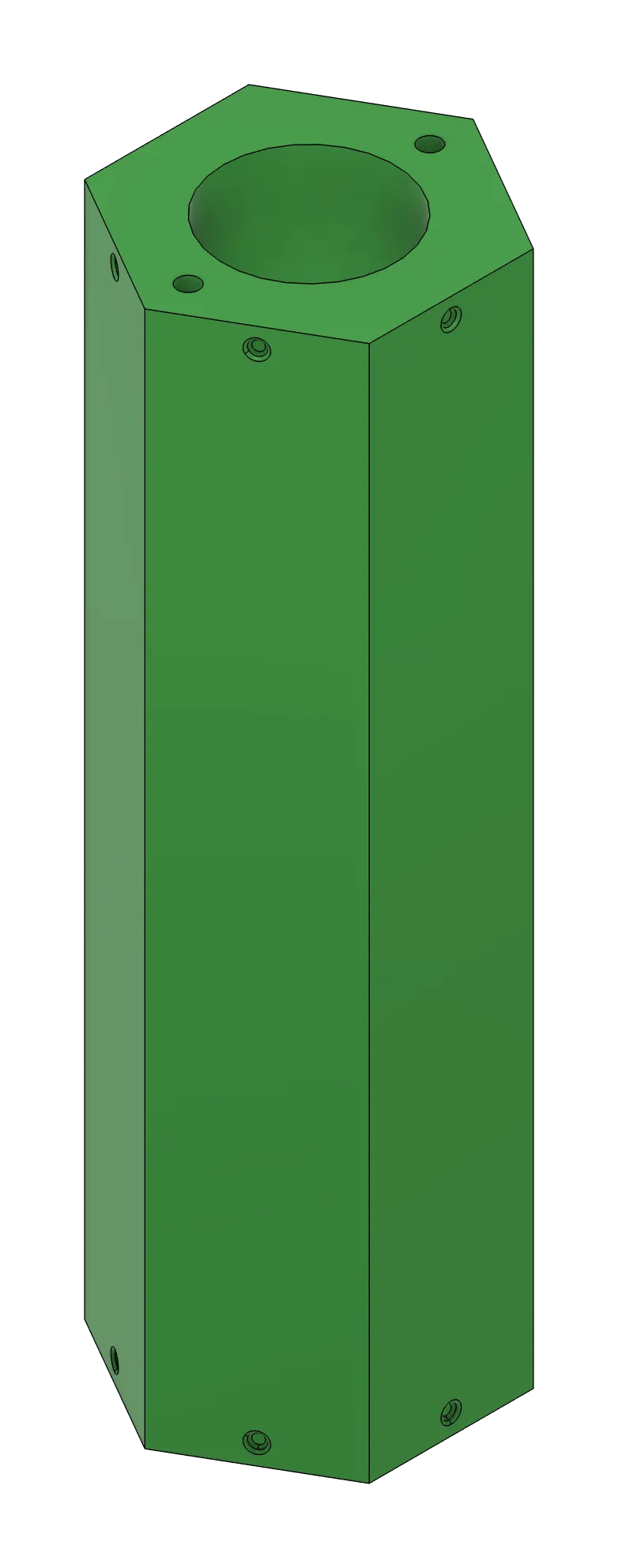 Render of the straight, flat-topped Rectangular crystal