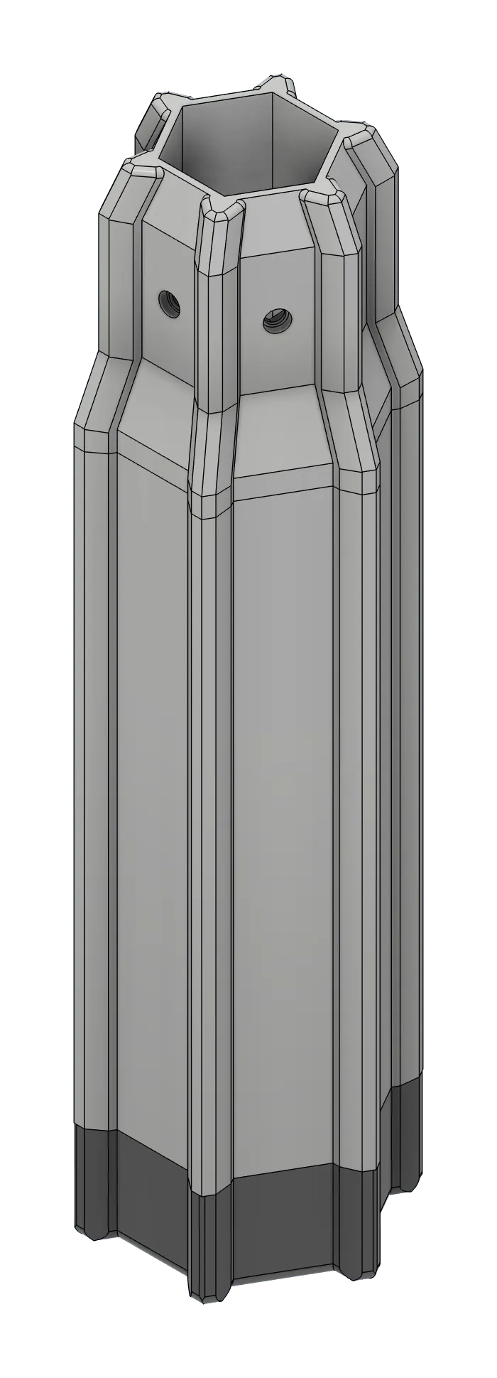 Render of the Splines foot with raised ribs