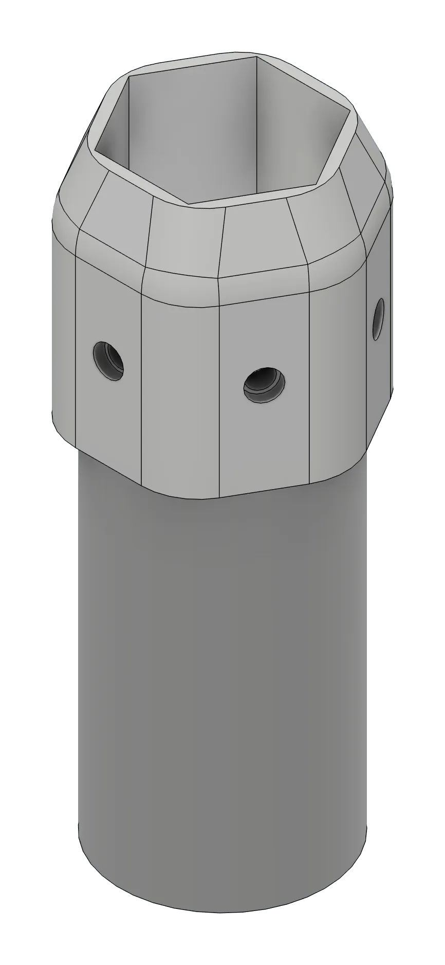 Render of the Smoothed grip with rounded edges