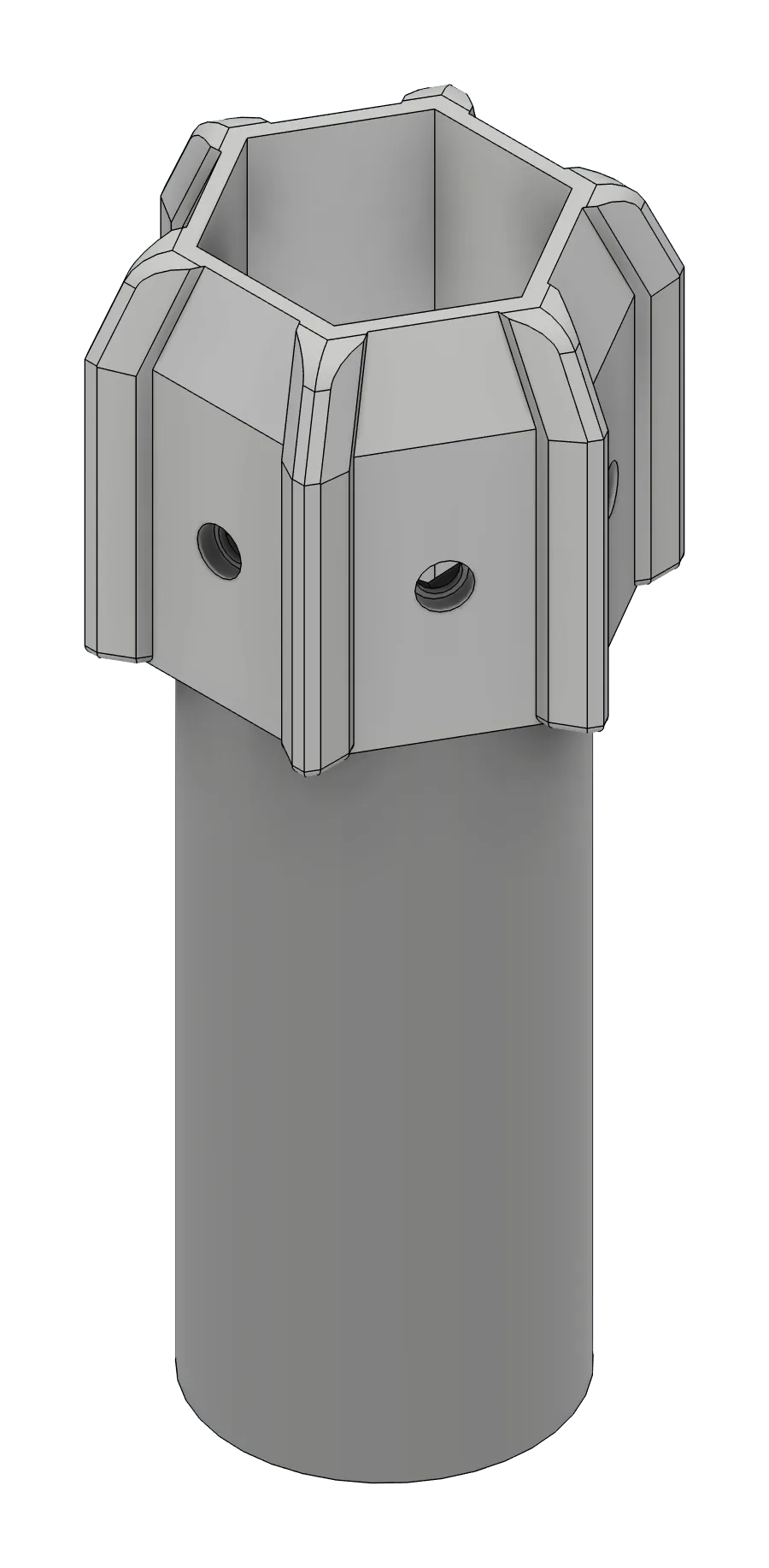 Render of the Splines grip with raised ribs