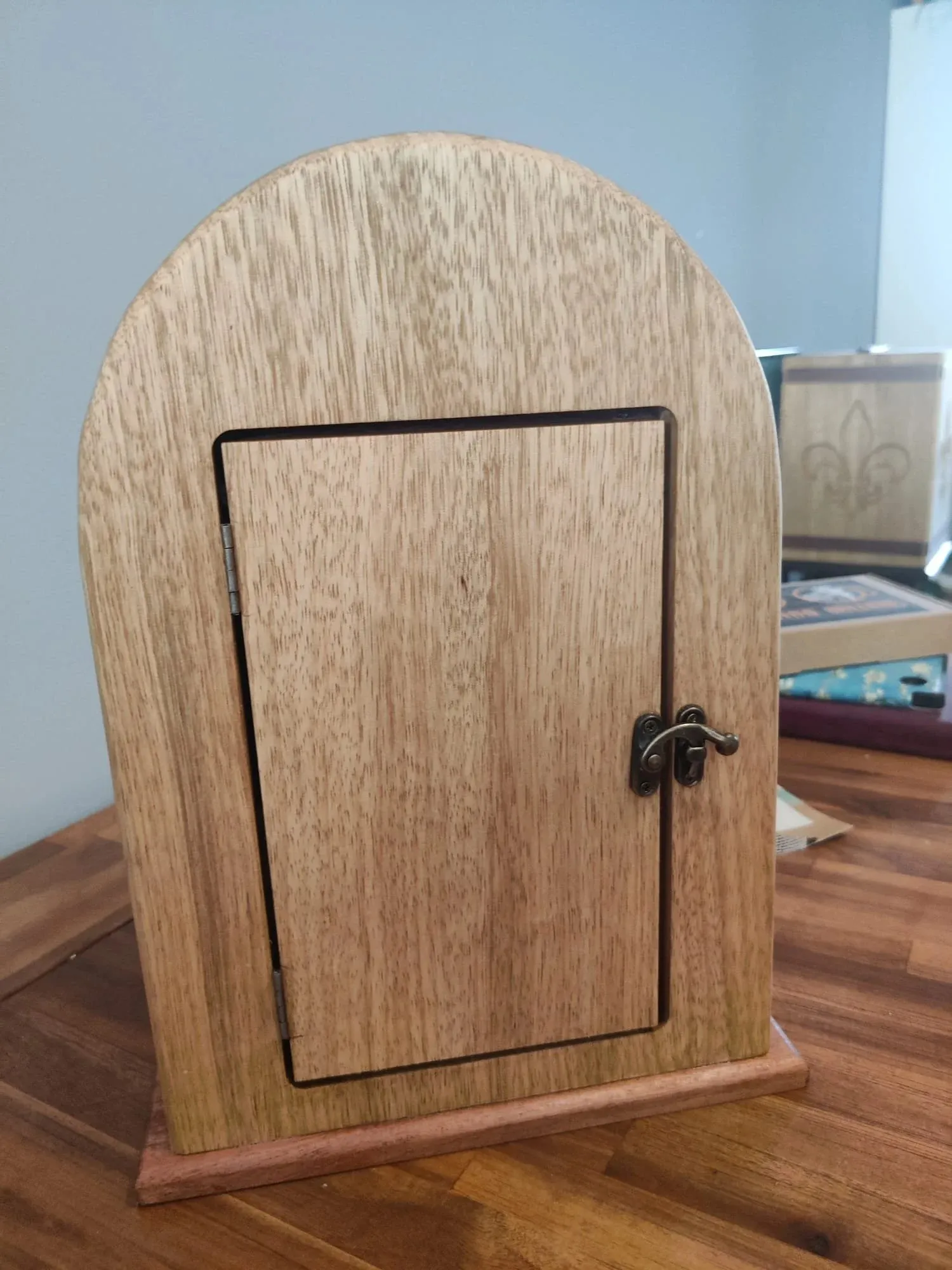 The back of the radio with a small door