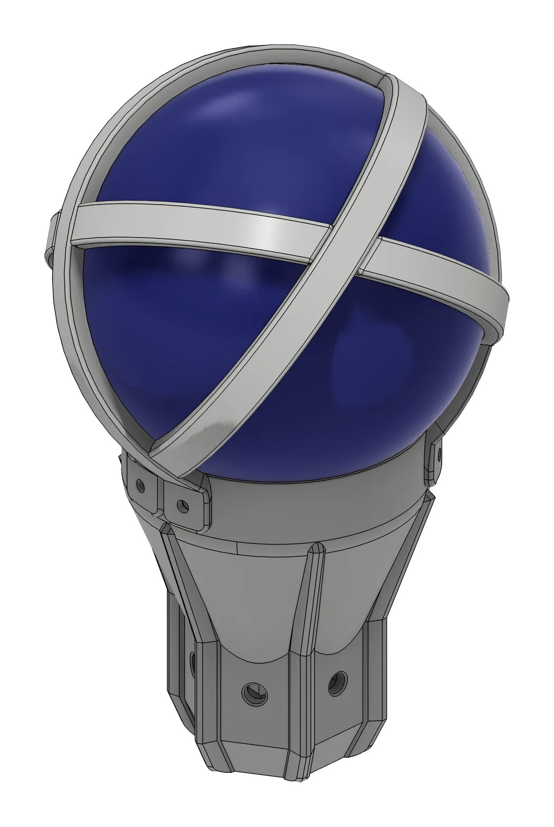 Render of the Planetarium topper with crossing bands around an orb