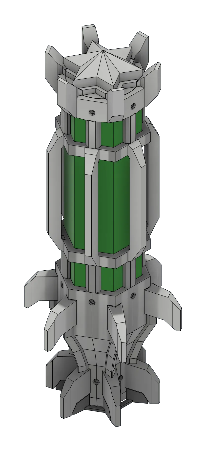 Render of the spiked Necro topper caging a crystal