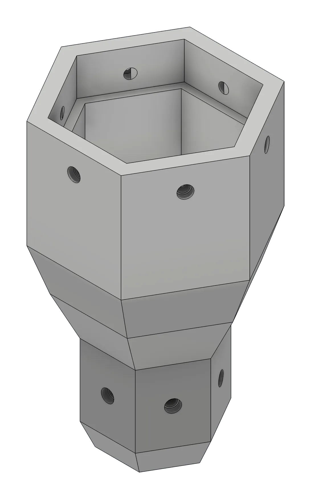 Render of the plain six-sided Undecorated topper